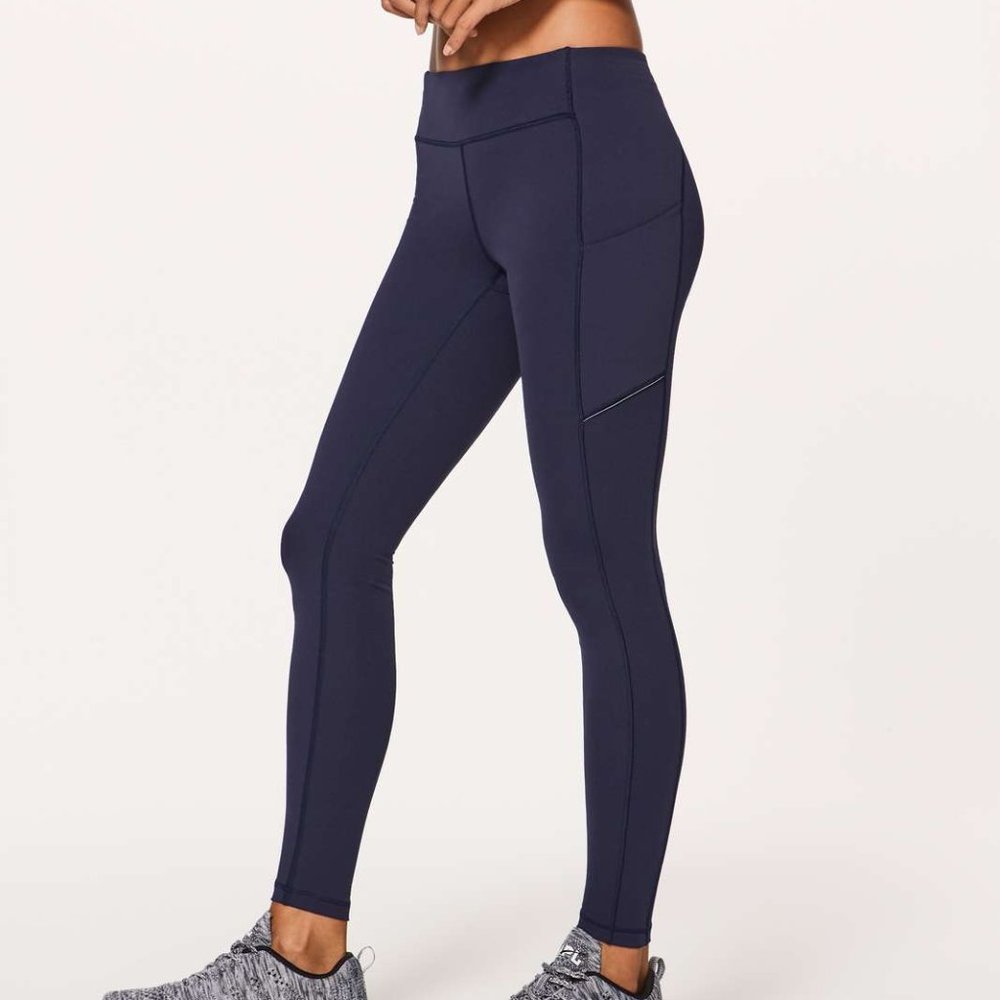 Lululemon Sz 8 Navy Blue Speed Up Tight Full-On Luxtreme 28"